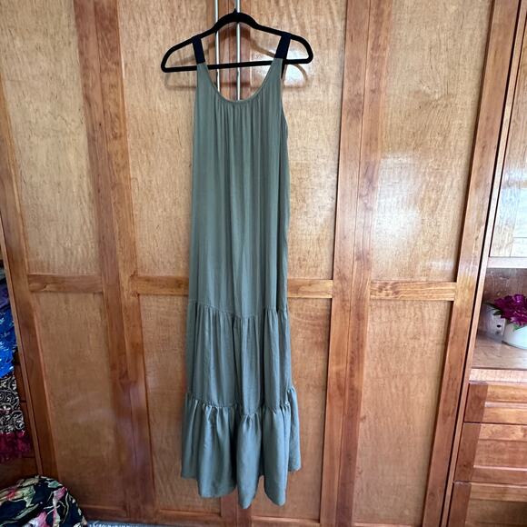 A.L.C. Womens dress olive green size Small Flowy tiered peasant Cottage casual - Picture 9 of 10